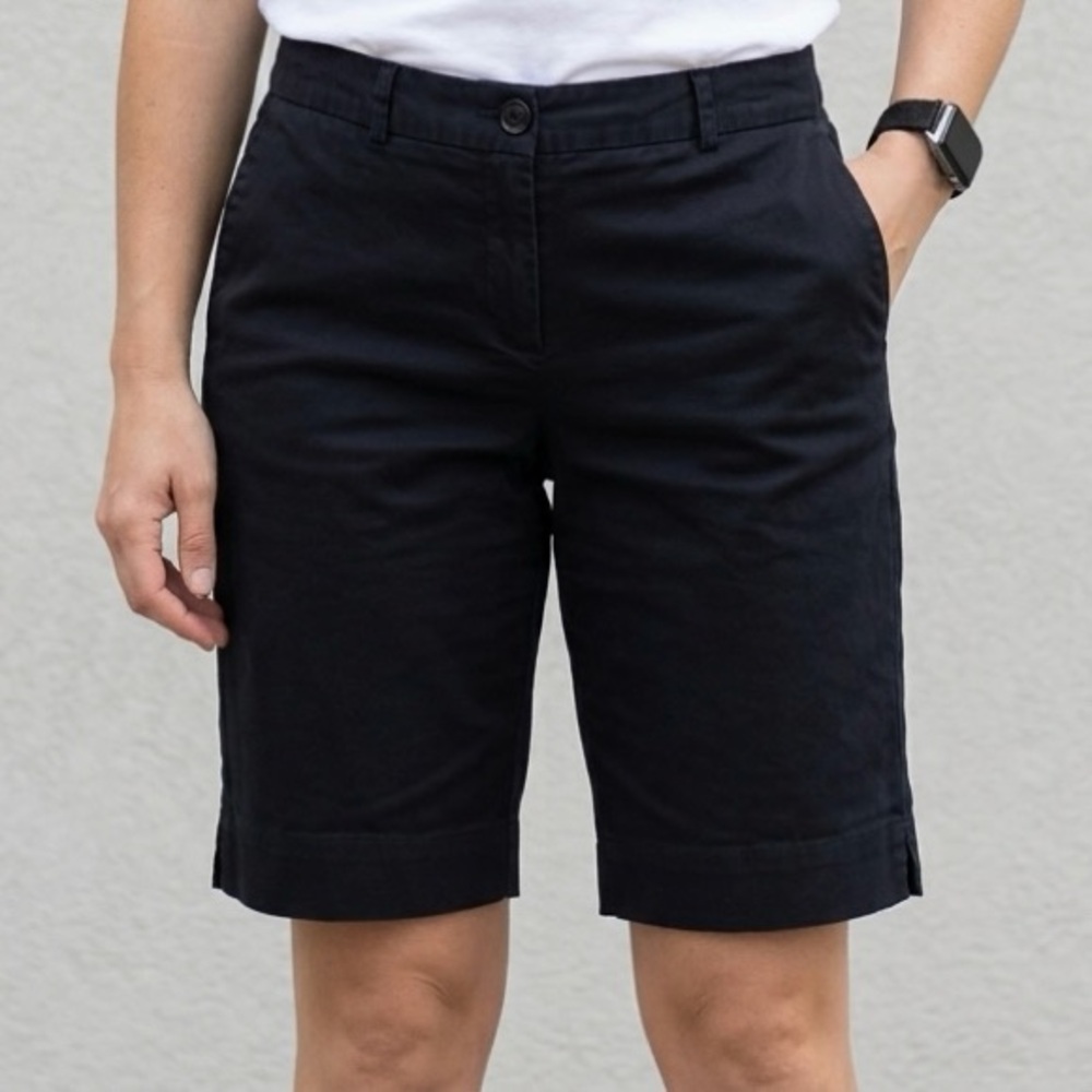 212 COLLECTION Black Chino Bermuda Shorts Sz 4 EUC Minimalist Y2K Career Office